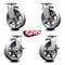 Service Caster 6'' V-Groove Semi Steel Swivel Caster Set with Bronze Bearings 2 Brakes, 4PK SCC-20S620-VGBZ-2-TLB-2 - alternate 4
